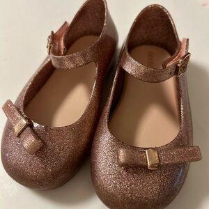 Mini Melissa Glittery pink Mary Jane Girl shoes